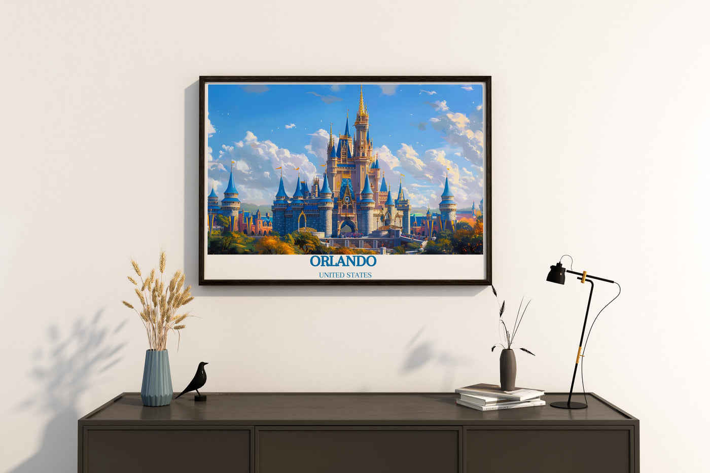 Orlando Travel Posters - Cinderella Castle  Living Room Decor - United States  Framed Prints