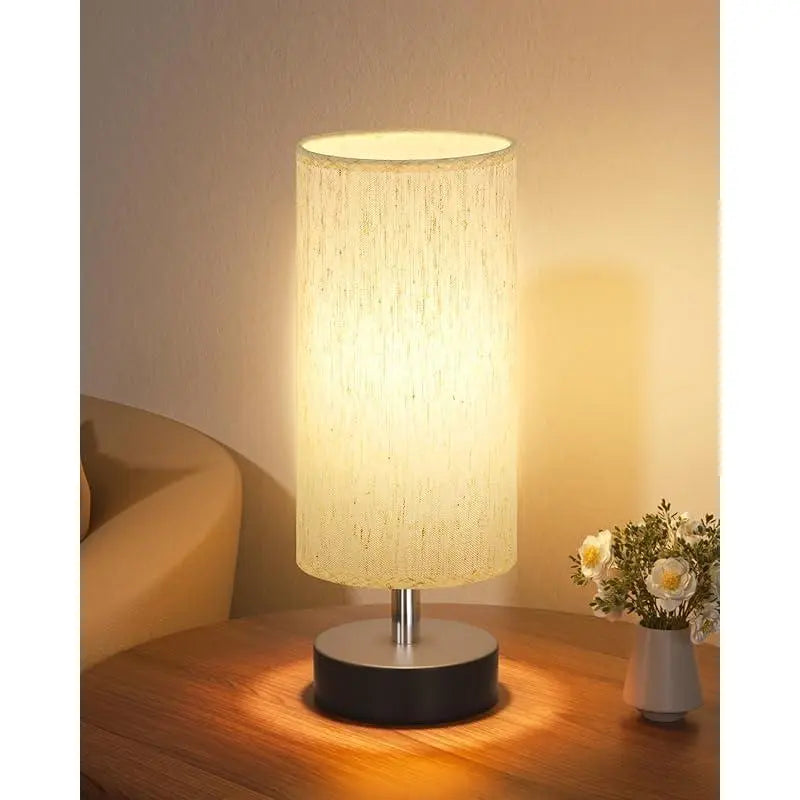 Small Table Lamp for Bedroom Set of 2 - Bedside Lamps for Night Stands, Minimalist Nightstand Light Lamp, Desk Lamps for Reading Room, Kids Room, Living Room, Office, Dorm, Home Lighting, Minimalist Bedroom