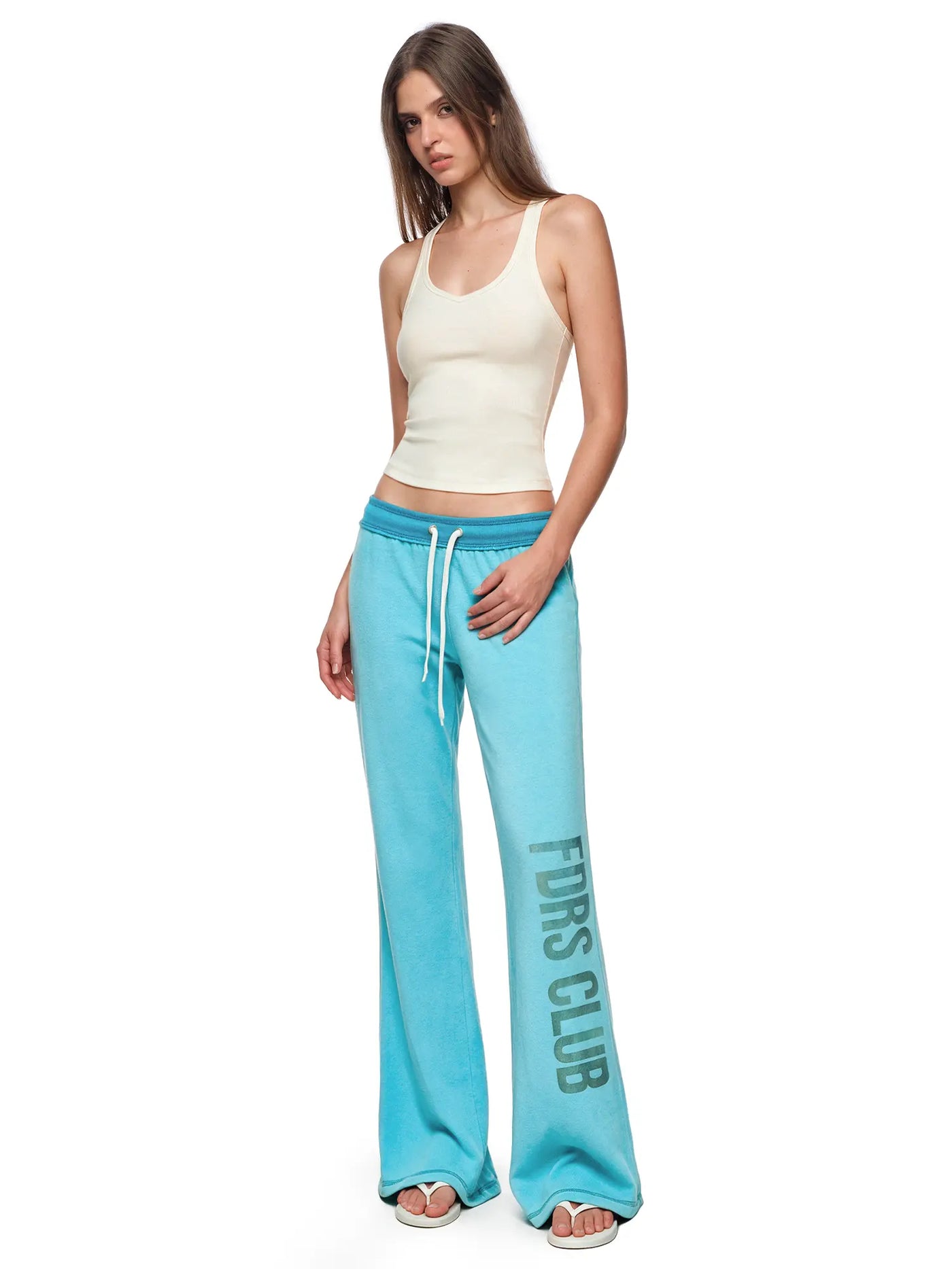 FDR Candy Color Tank Top and Low Rise Flare Pants Set Women'S Fitted Y2K Casual Matching Outfit#Tiktokshopbacktoschool