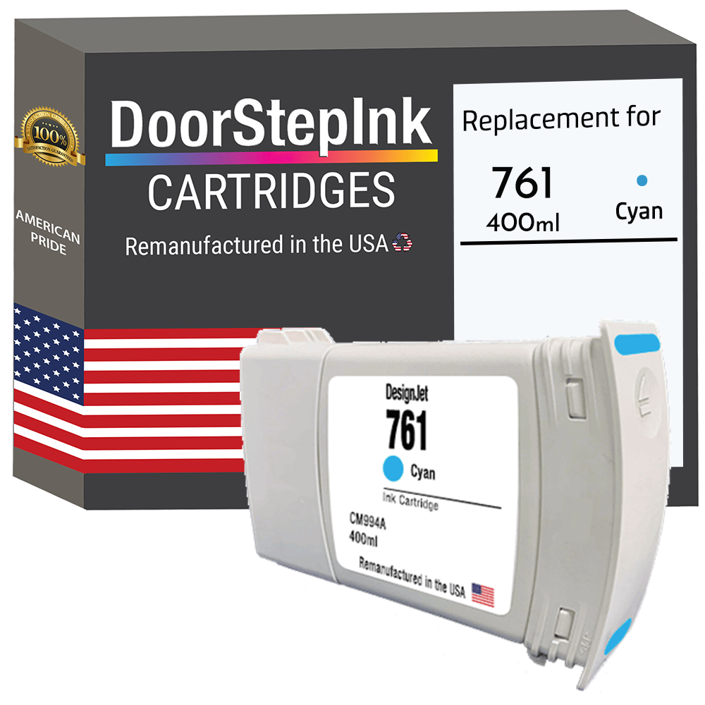 DoorStepInk HP 761 CM994A Cyan Ink, 400 mL