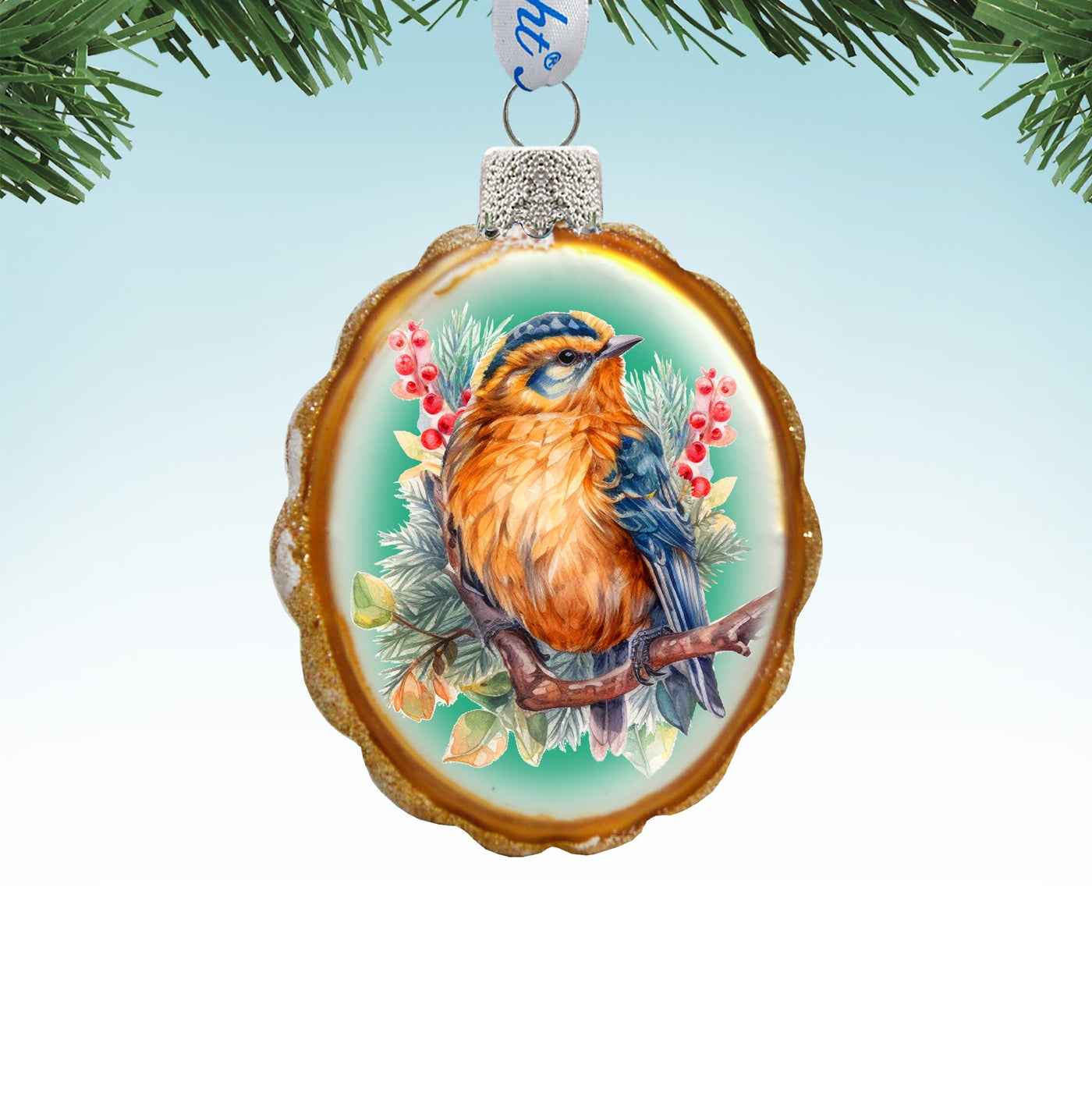 G. DeBrekht Songbird Mercury Glass Ornament