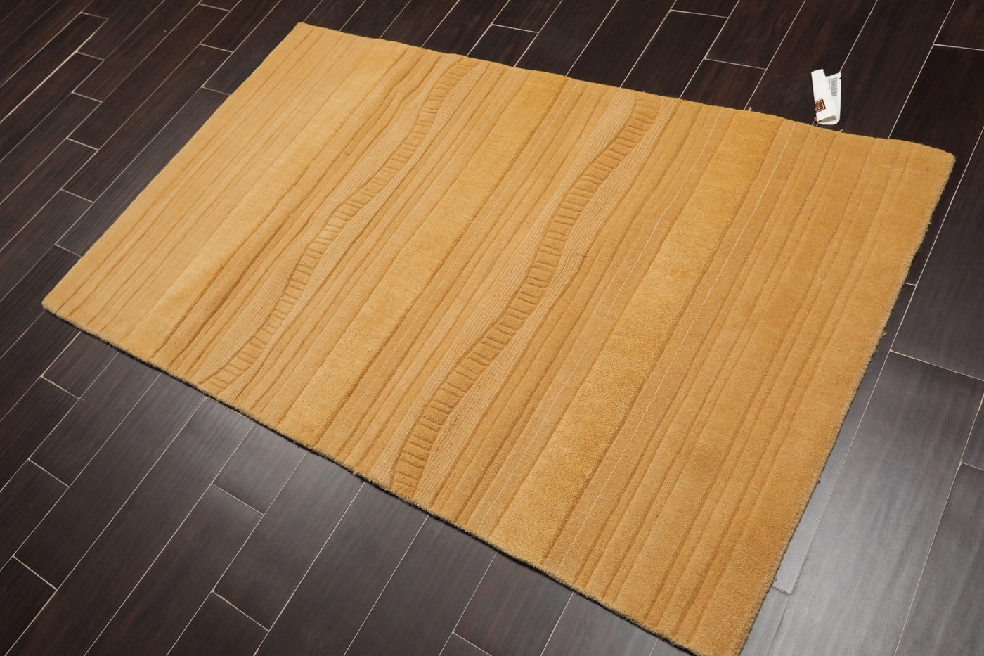 Gold Handmade Wool Area Rug, 3 ft 6 x 5 ft 6