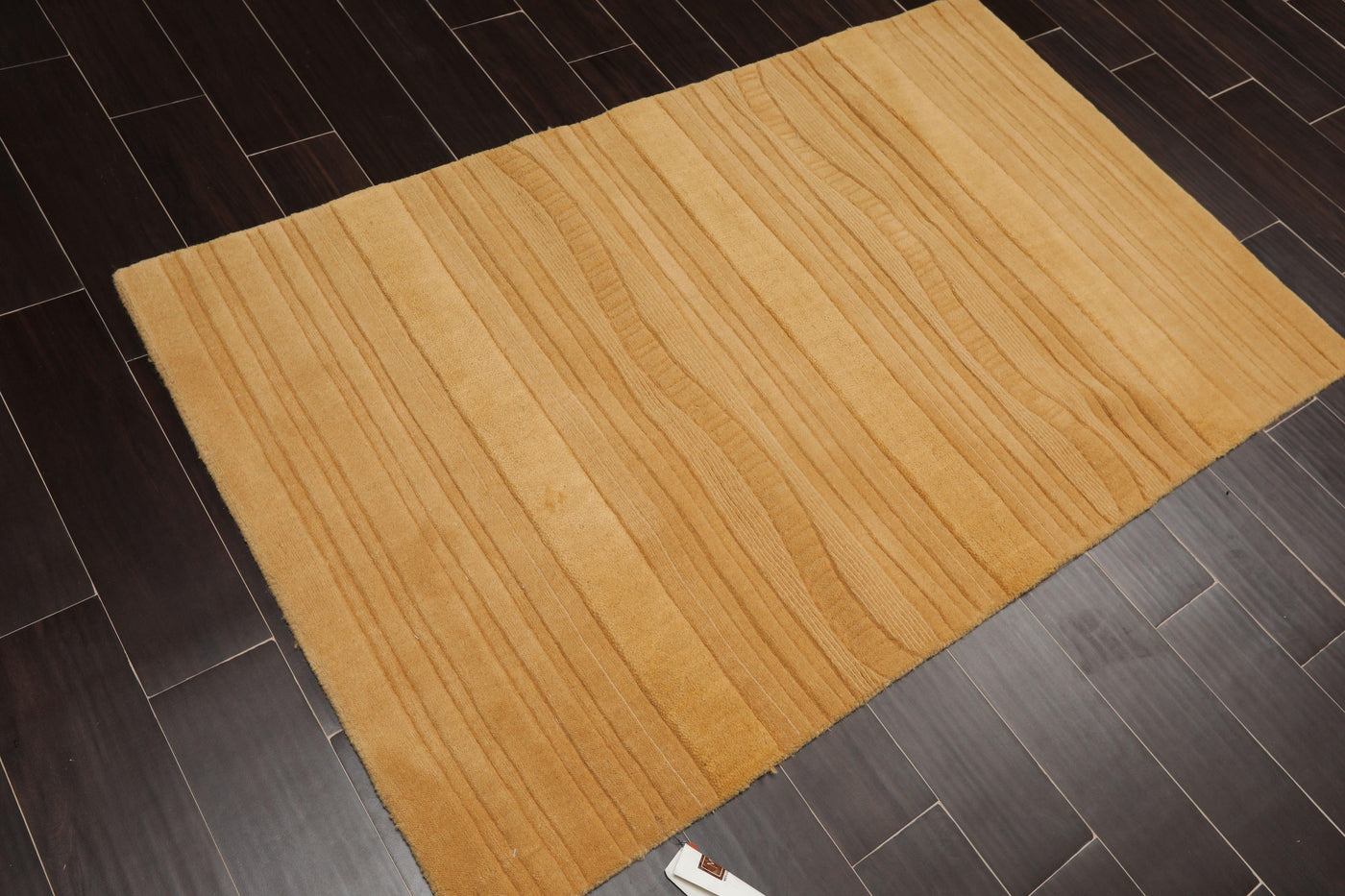Gold Handmade Wool Area Rug, 3 ft 6 x 5 ft 6