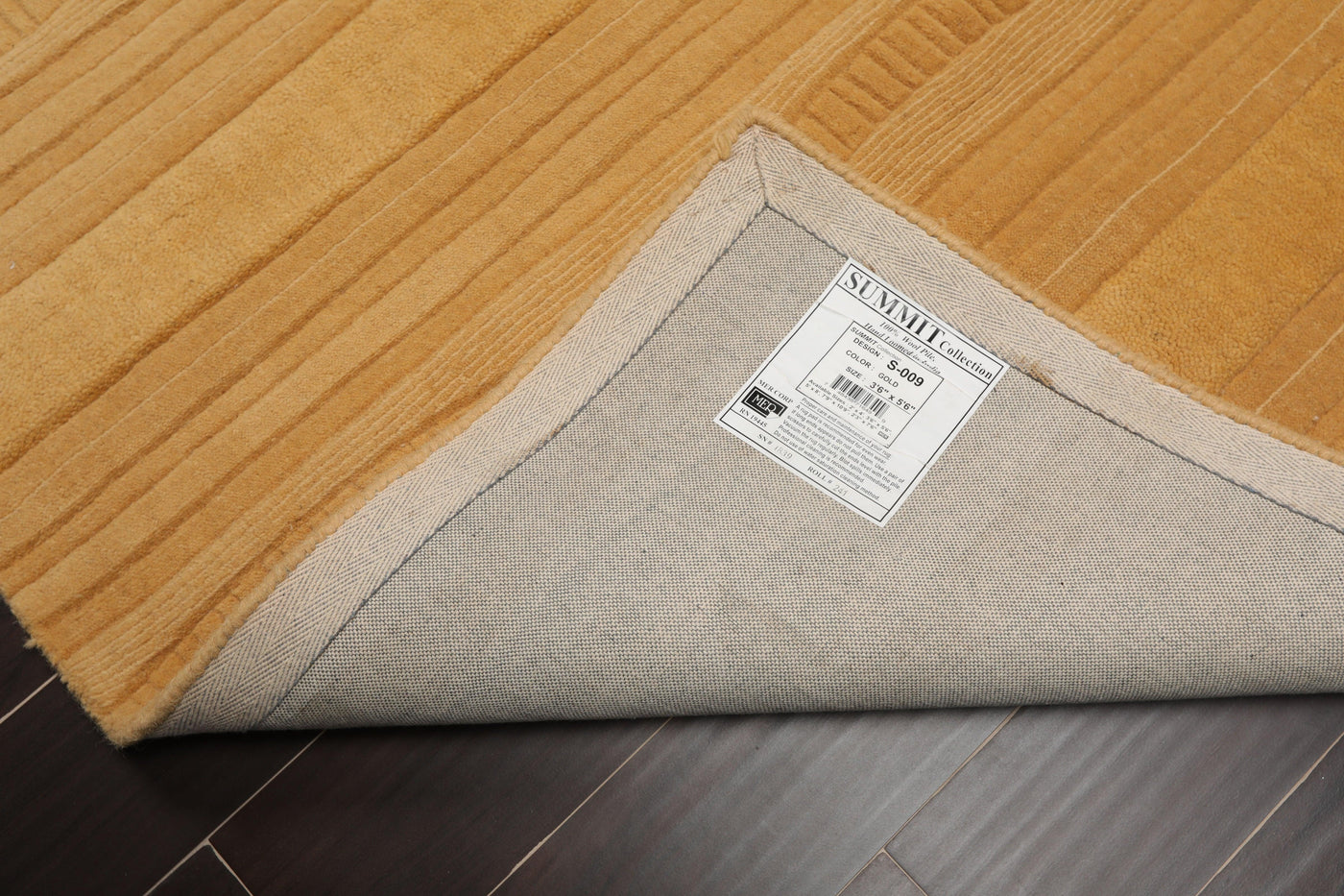 Gold Handmade Wool Area Rug, 3 ft 6 x 5 ft 6