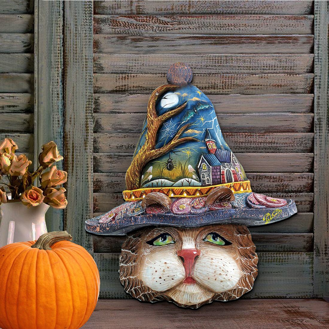 G. DeBrekht Halloween Eve Cat Door Decor