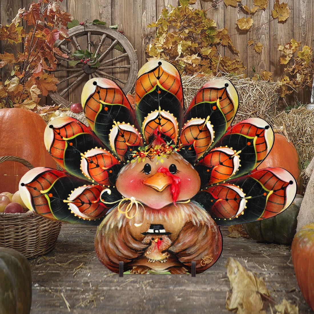 G. DeBrekht Be Thankful Turkey Sitter Decor