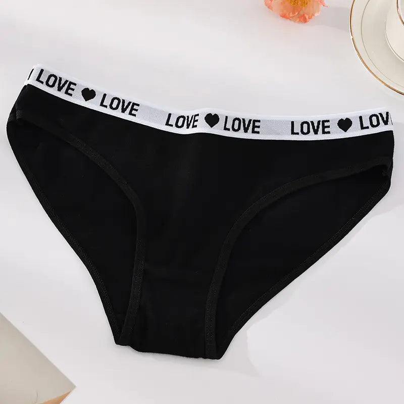 Women'S Color Block Letter Print Briefs Panties - 1/7/10/12-Piece Stretchy, Breathable, Secure-Fit Cotton Underwear with Elegant Stitches, Everyday Comfort & Style for Women