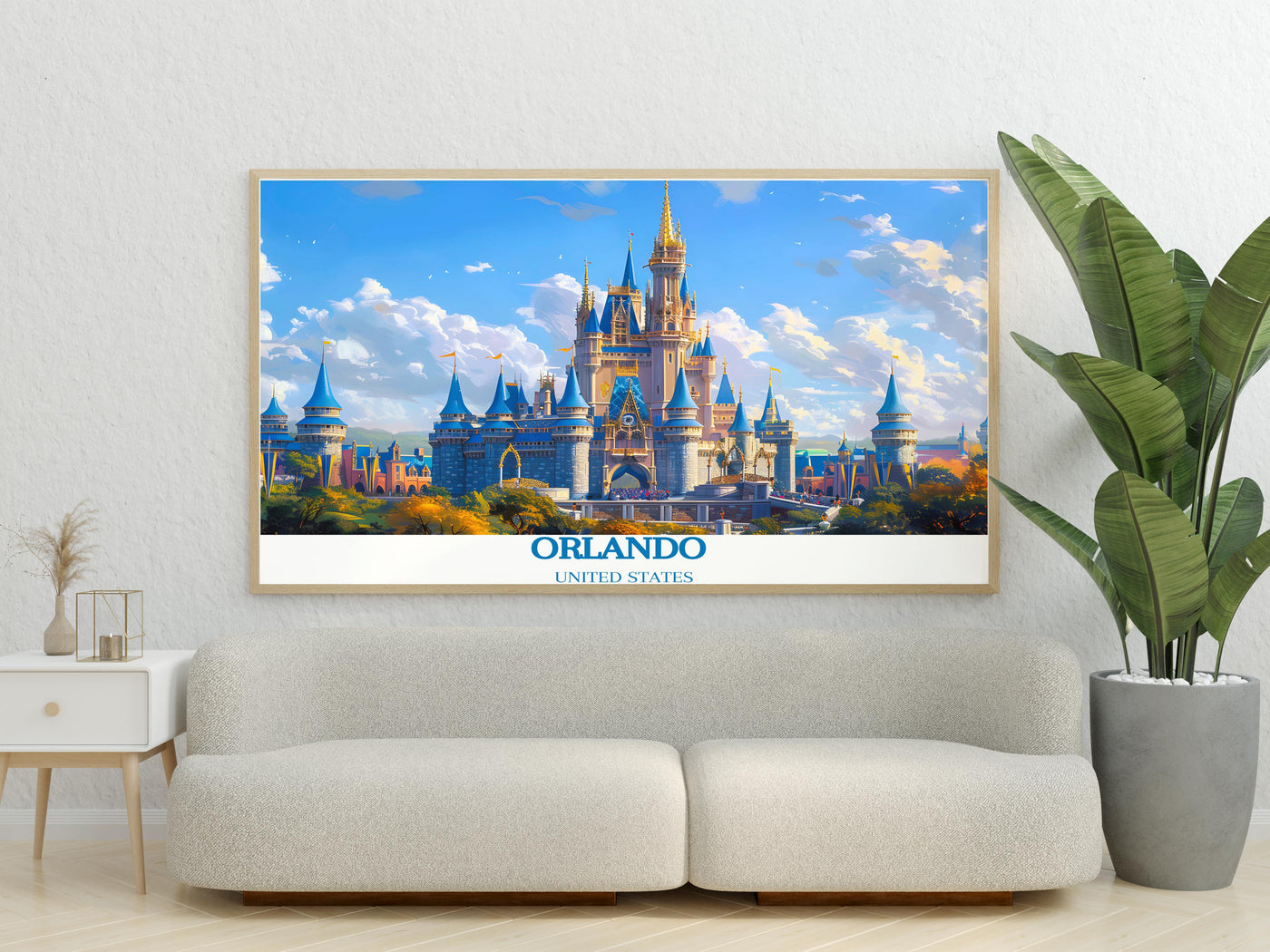 Orlando Travel Posters - Cinderella Castle  Living Room Decor - United States  Framed Prints