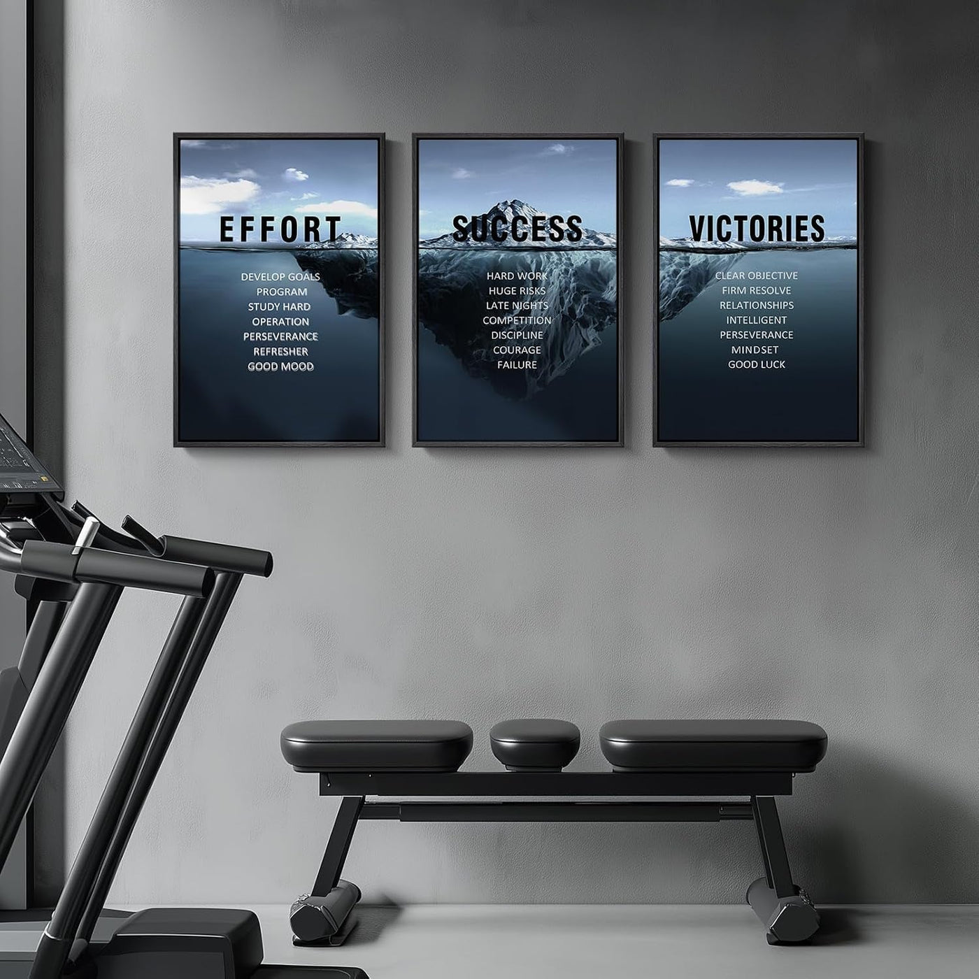 Navy Blue Iceberg Motivational Wall Art, 16 x 24
