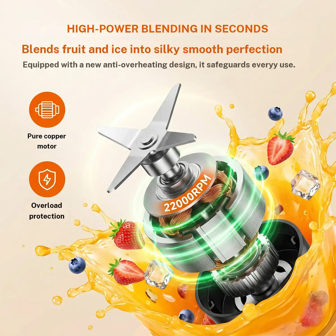 Prasky Pro Smoothie Blender 900W ,Personal Blender with 2 BPA Portable Cups (20Oz + 24Oz), Crushes Ice, Frozen Fruit, Nuts & Spices, Makes Baby Food & Sauces, Easy to Clean, Perfect for Home, Gym & Office, Blenders for Kitchen, Personal Blender for Smoot