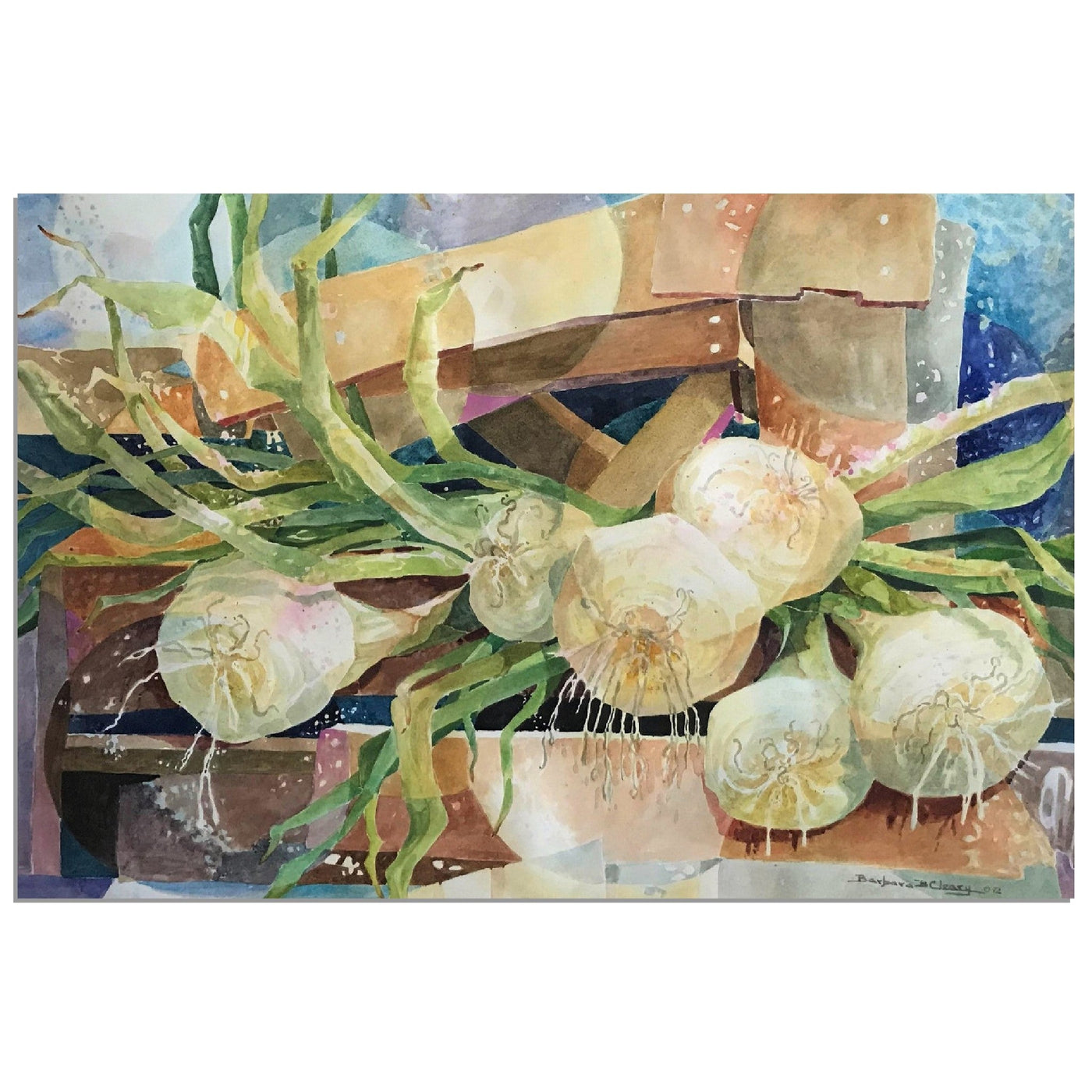 Barbara Cleary Onions Watercolor Poster, 12 x 18