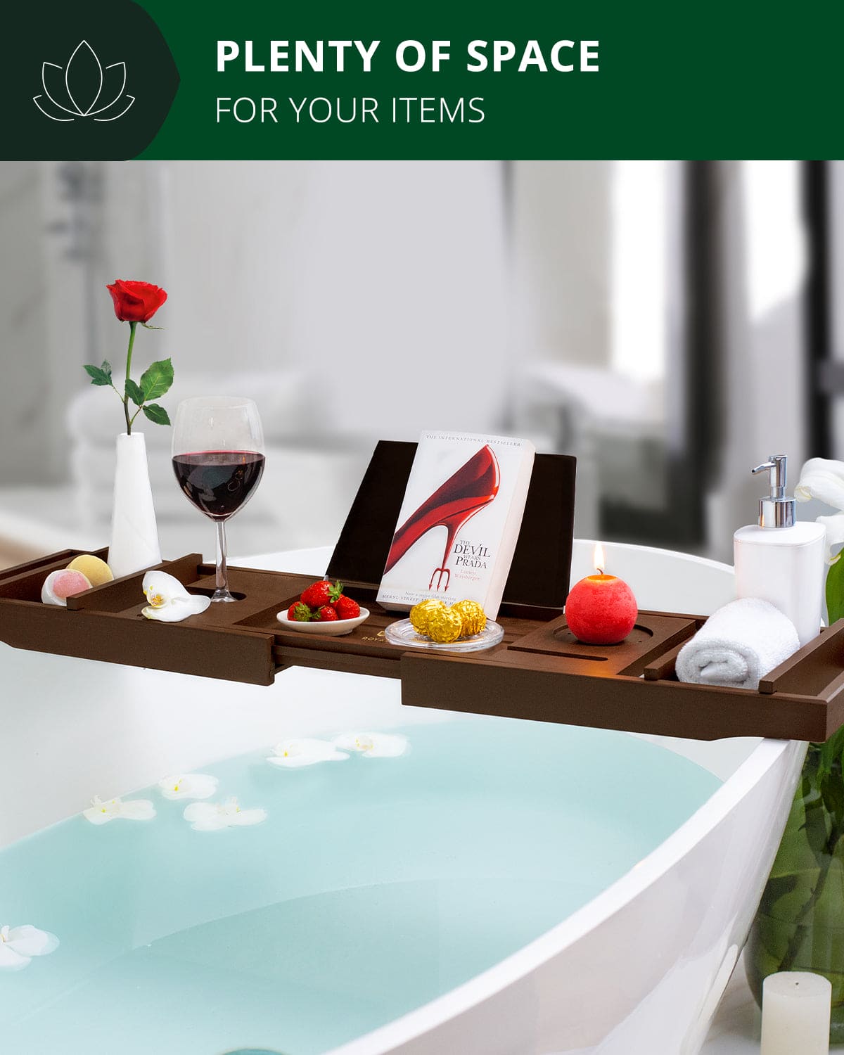 Royal Craft Wood Brown Bathtub Caddy Tray