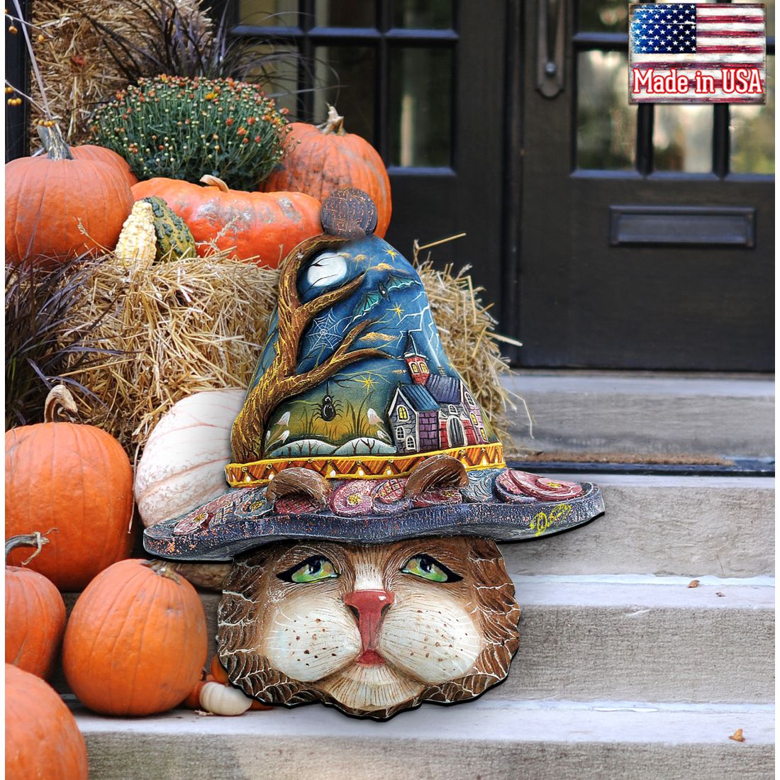 G. DeBrekht Halloween Eve Cat Door Decor
