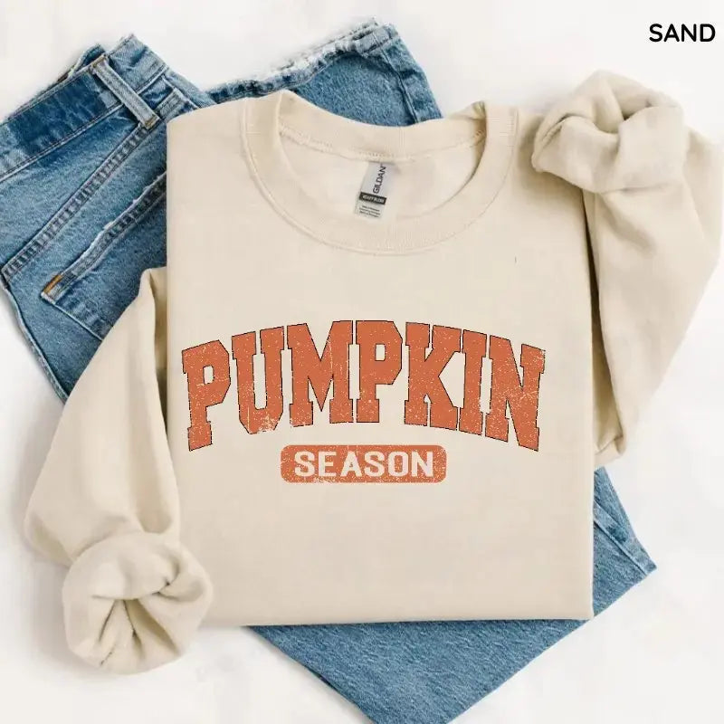 Retro Pumpkin Season Sweatshirt, Cute Fall Pullover, Cozy Thanksgiving Gift, Vintage Halloween Sweatshirt for Women, Spooky Season Outfit Fall Fashion