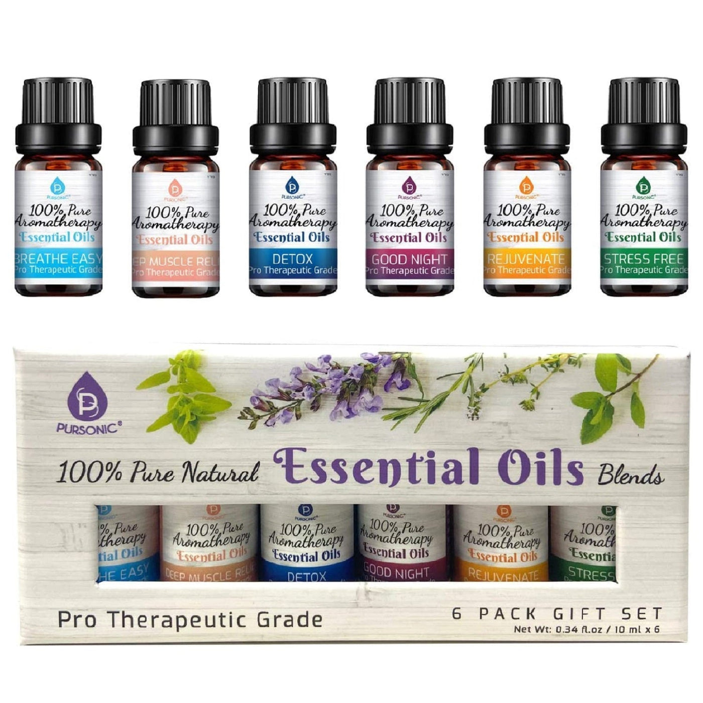 Pursonic HEPA Air Purifier and Essential Oils Bundle
