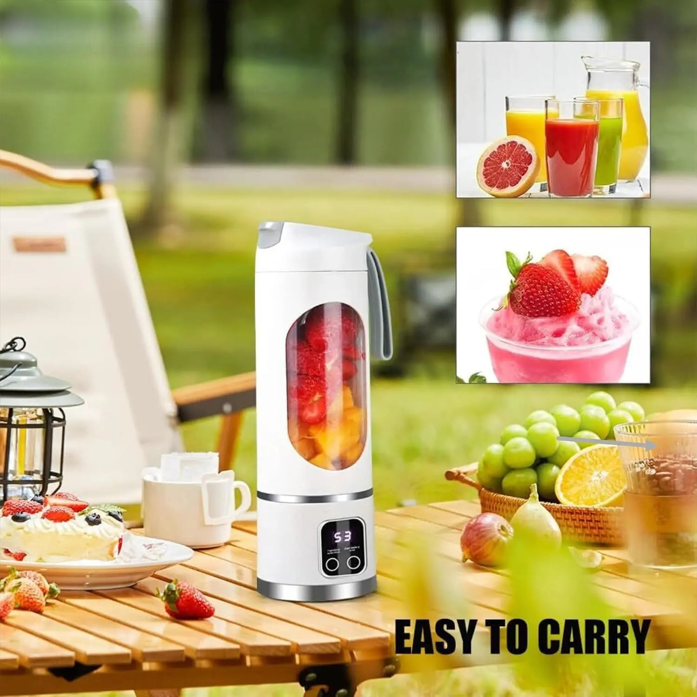 Ultimate Portable Blender! USB Rechargeable & Compact for Smoothies On-The-Go - Perfect Travel, Back to School & Gym! Leak Proof Design, Makes Shakes & Baby Food Cup Juicer Rechargeable Mini Blender Vegetable