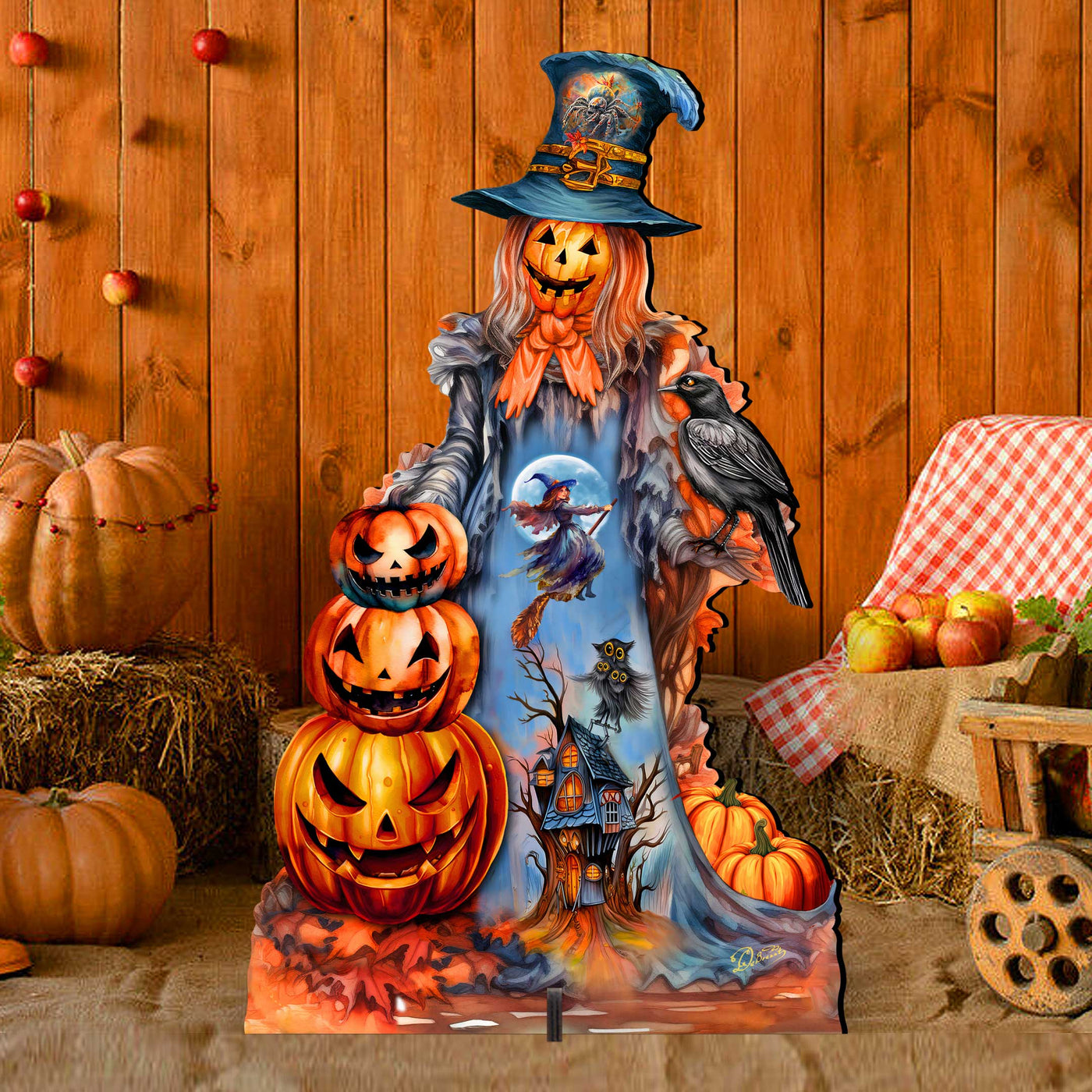 G. DeBrekht Halloween Pumpkin Scarecrow Decor