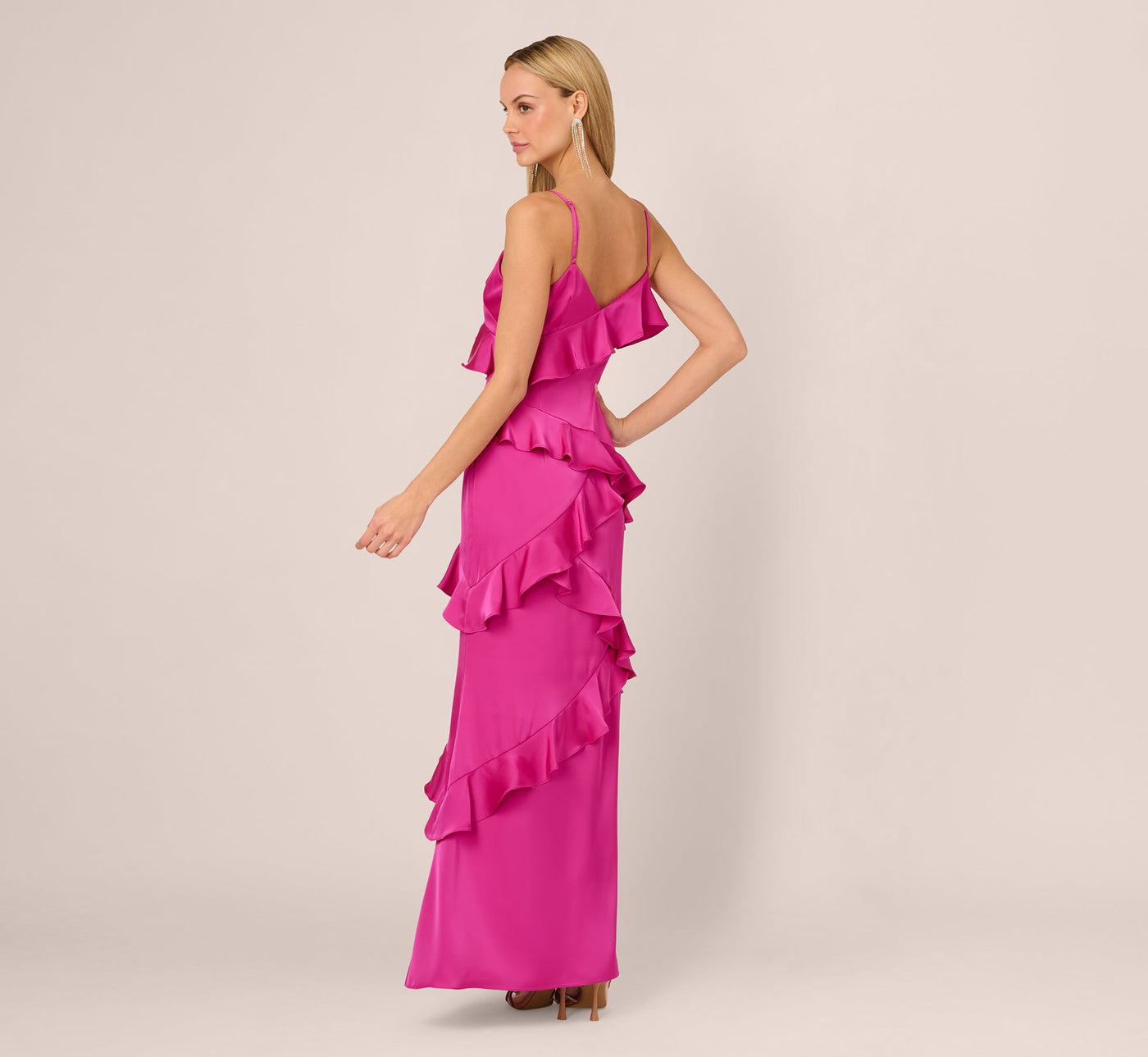 Adrianna Papell ADAE212020 Satin Formal Dress