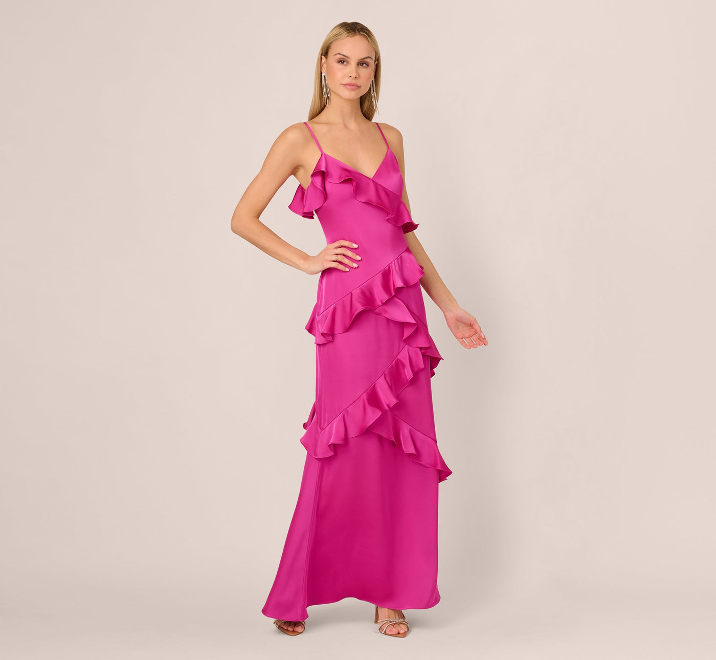 Adrianna Papell ADAE212020 Satin Formal Dress