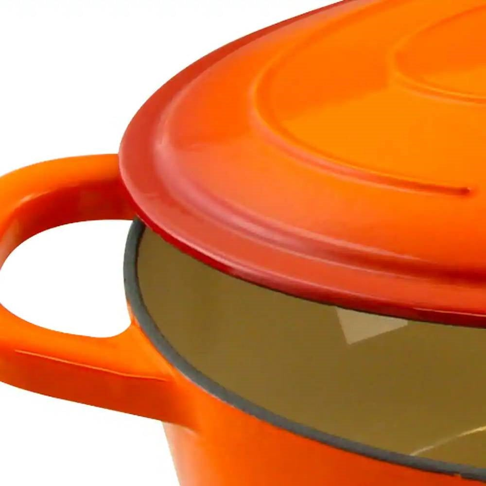 Orange Enameled Cast Iron Dutch Oven, 7 Quart