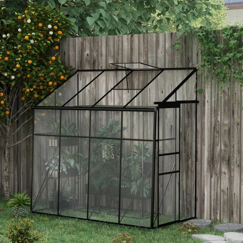 Lean-To Polycarbonate Greenhouse, 8.3 x 4.1 ft