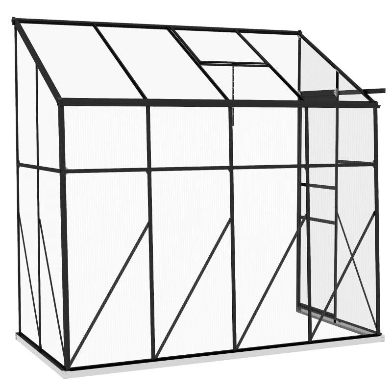 Lean-To Polycarbonate Greenhouse, 8.3 x 4.1 ft