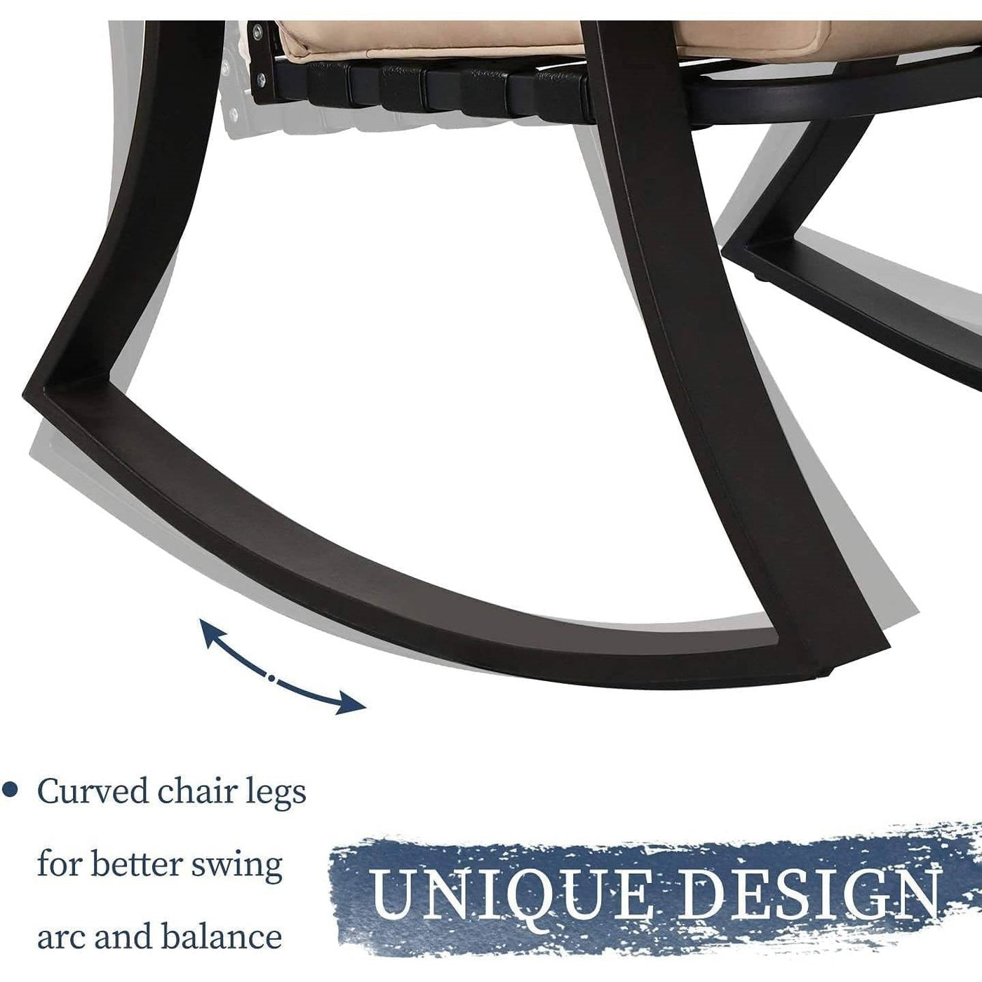 Patio Rocking Chairs and Table Set, 3 Pieces
