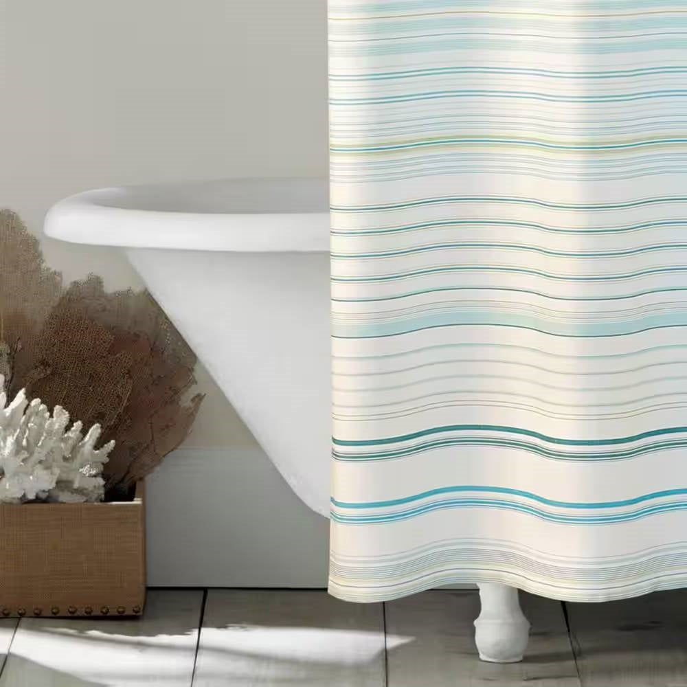 Sea Breeze Striped Cotton Shower Curtain, 72-inch
