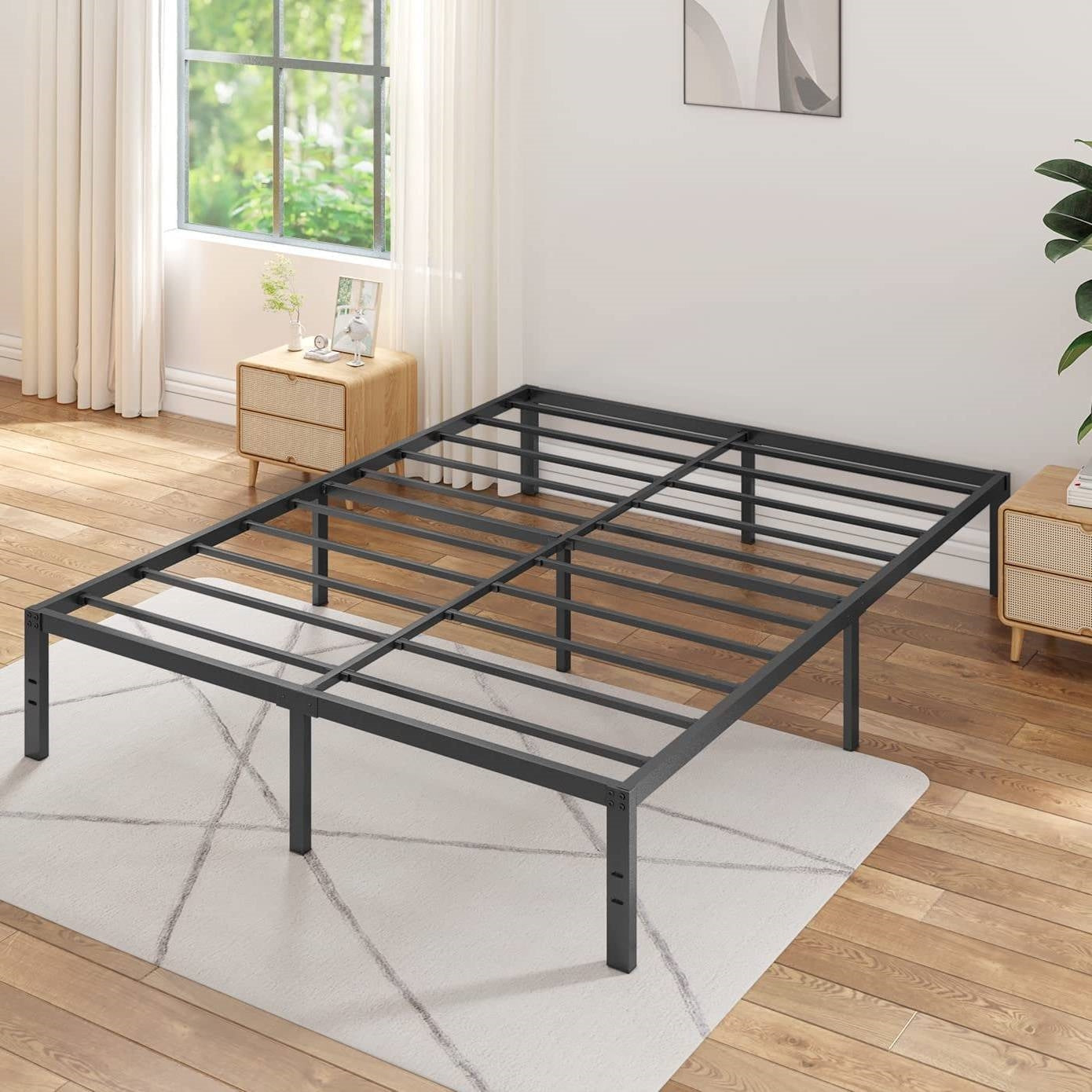 California King 16-inch Heavy-Duty Metal Bed Frame