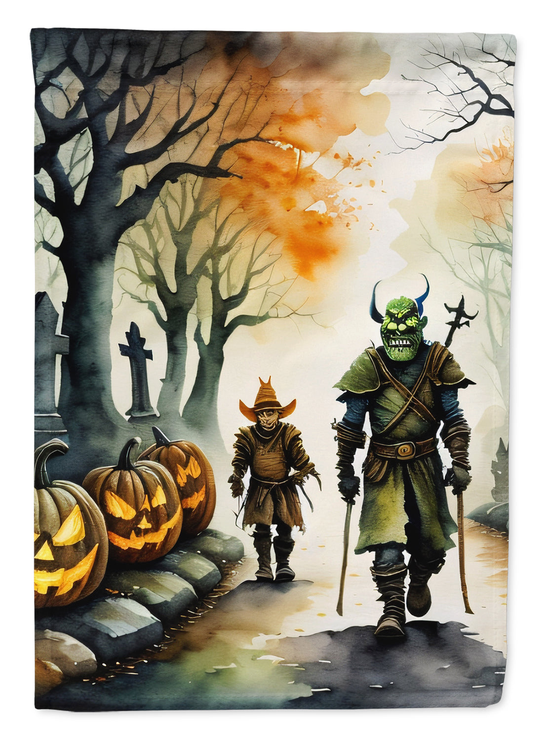 Orcs Spooky Halloween Garden Flag