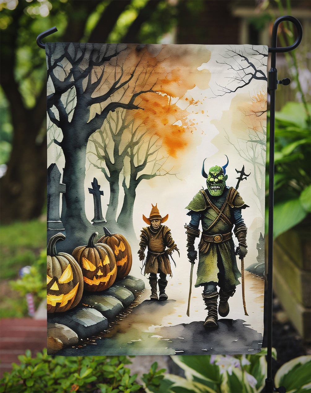 Orcs Spooky Halloween Garden Flag