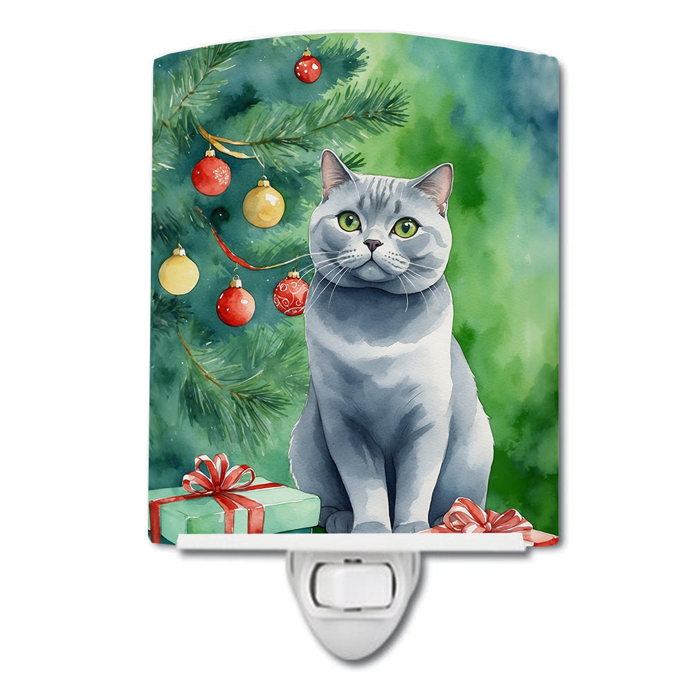 British Shorthair Christmas Tree Ceramic Night Light