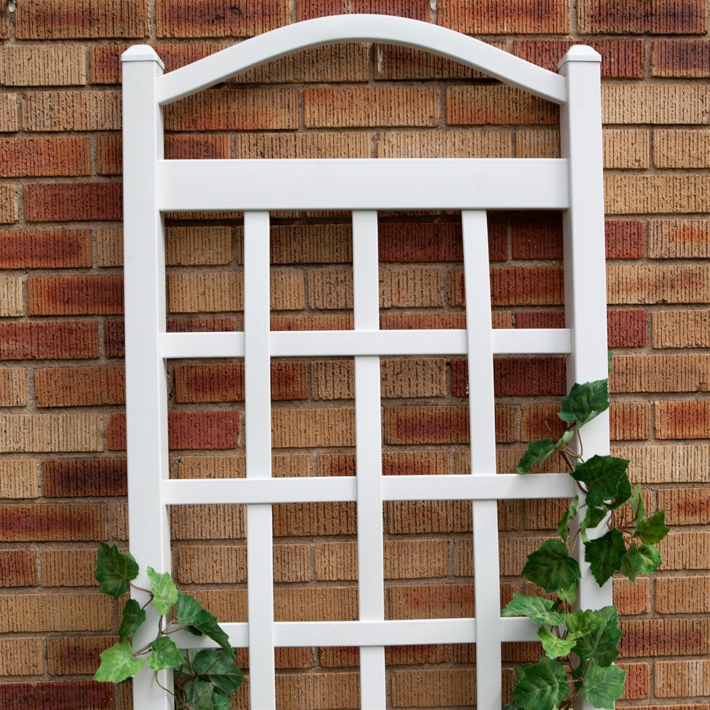 White Vinyl Arch-Top Garden Trellis, 6 ft