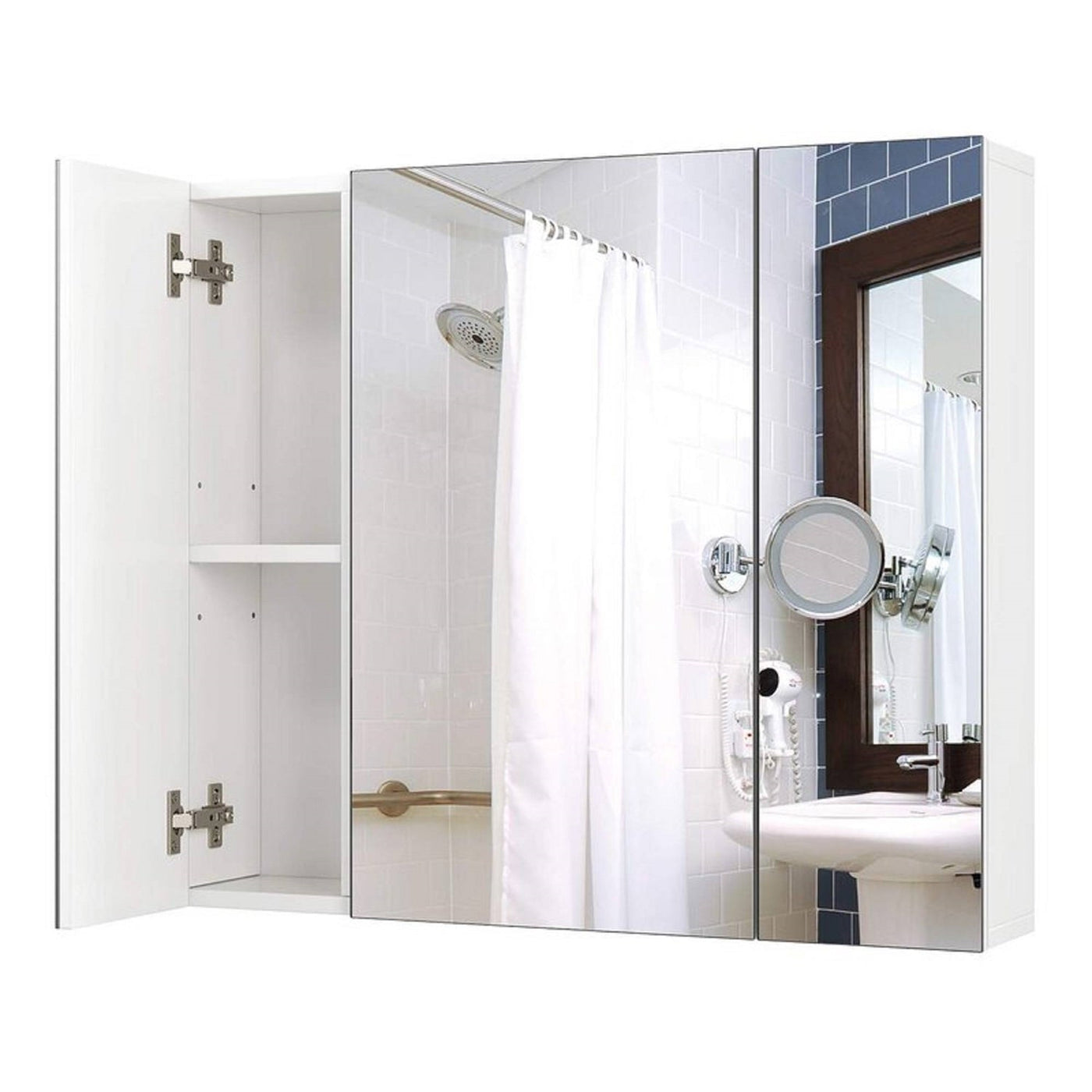 3-Door Bathroom Mirror Medicine Cabinet