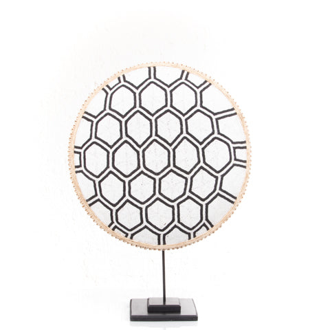 Black and White Beaded Cameroon Shield on Stand