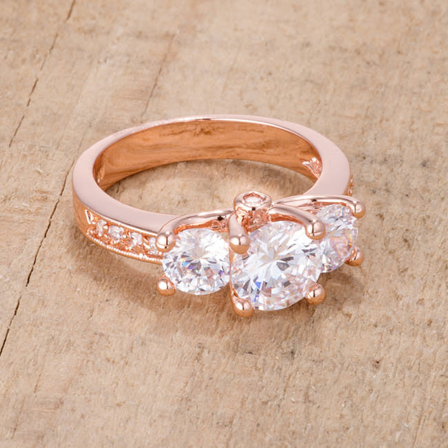 Three-Stone Cubic Zirconia Engagement Ring