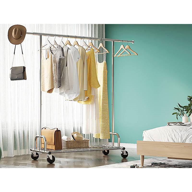 Rolling Heavy-Duty Garment Rack, 450 lb Capacity