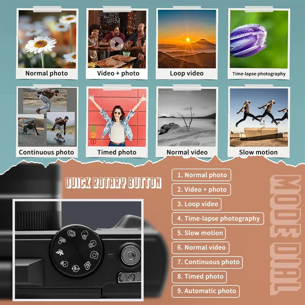 4K Digital Vlogging Camera, Black