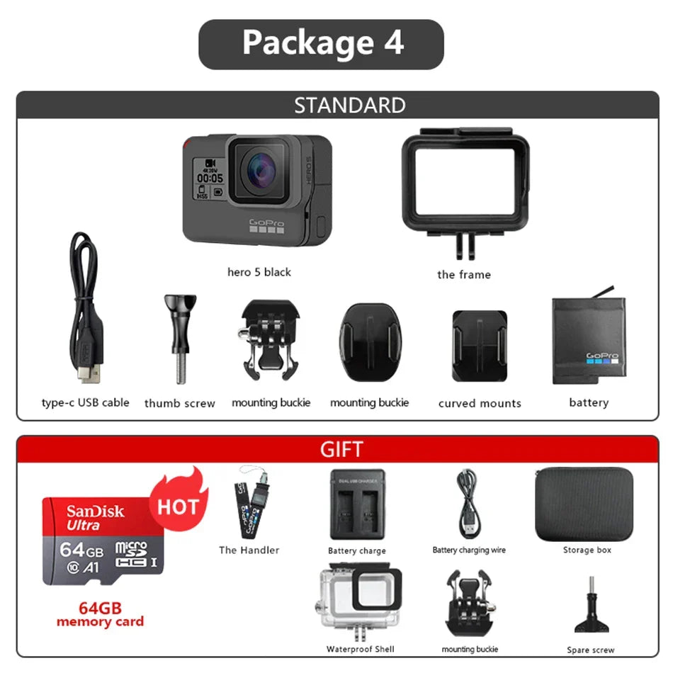 4K Sports Camera with 64GB Card