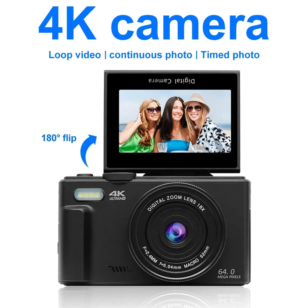 4K Digital Vlogging Camera, Black