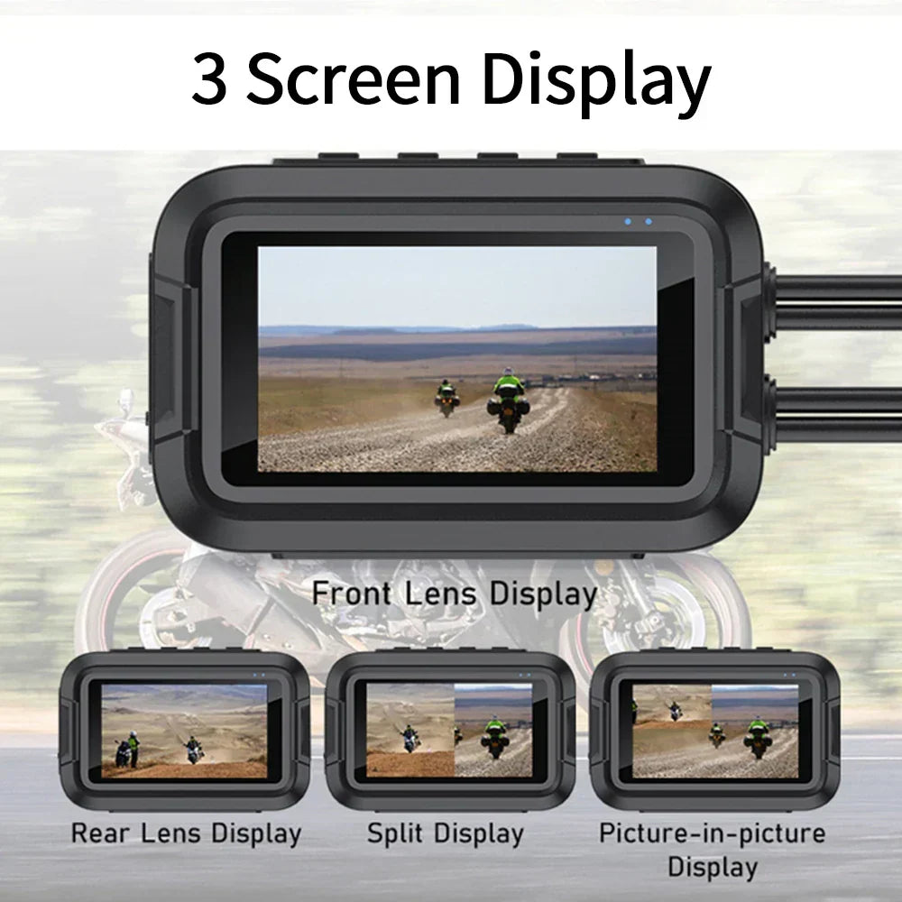 Dual 1080p Motorcycle Camera with WiFi, GPS and 64GB