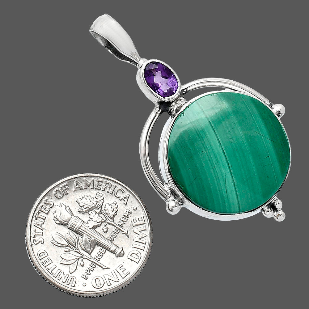 Malachite and Amethyst Pendant P-1175