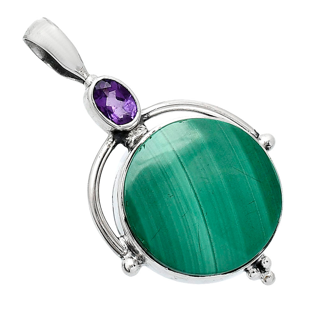 Malachite and Amethyst Pendant P-1175