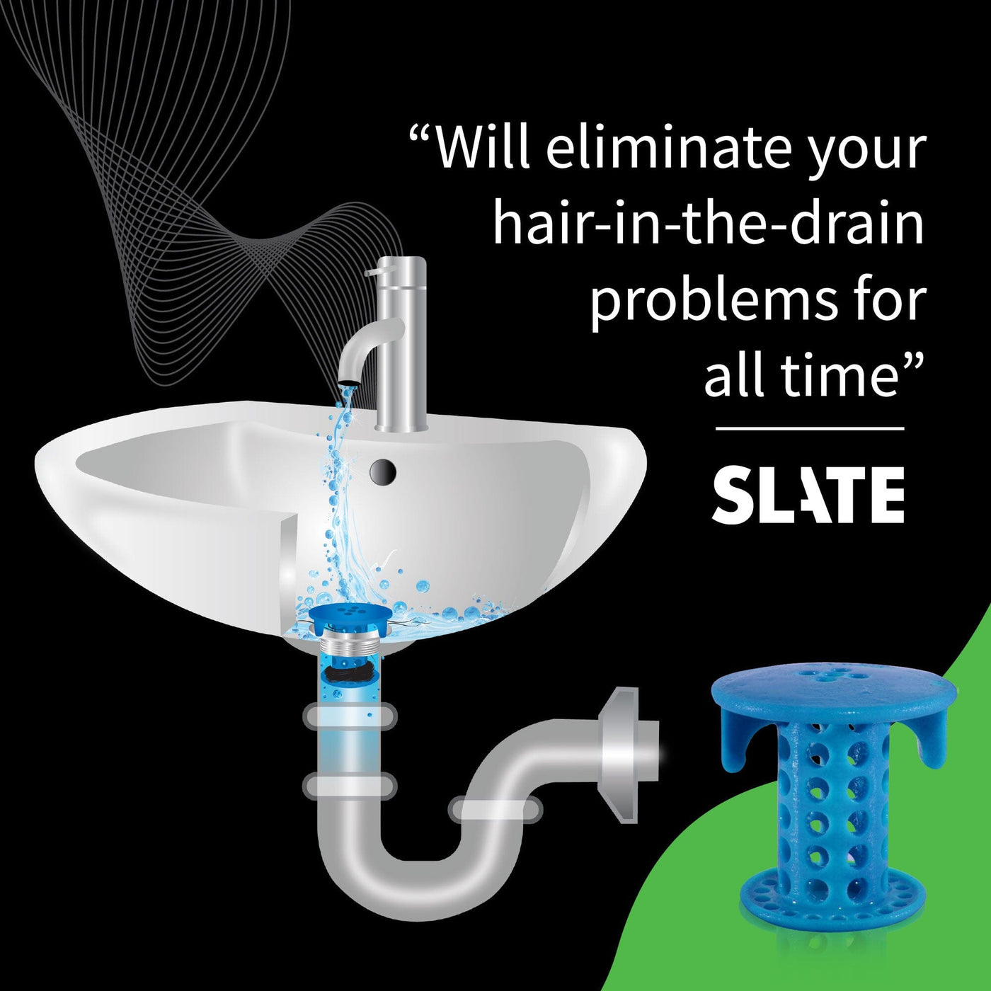 SinkShroom Blue Bathroom Sink Hair Catcher