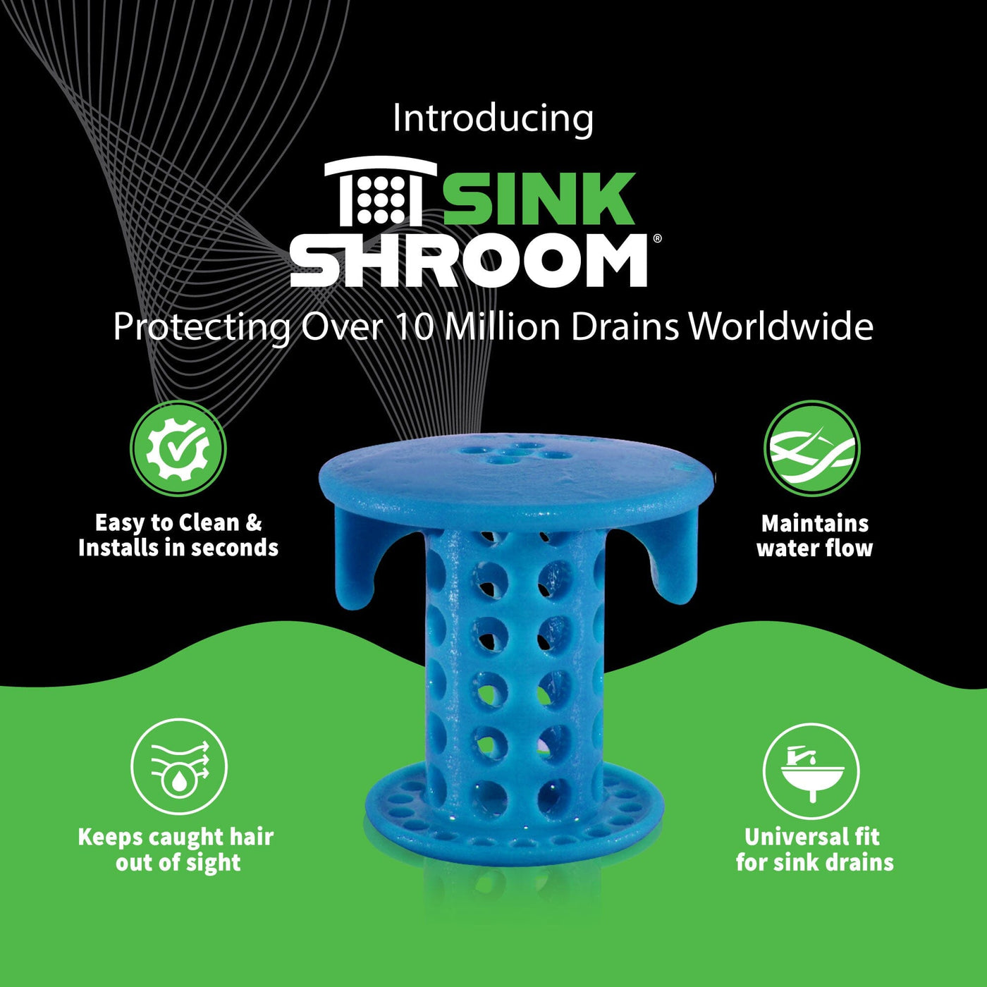 SinkShroom Blue Bathroom Sink Hair Catcher
