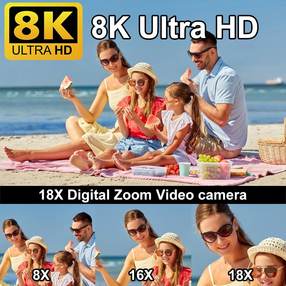 8K Digital Video Camera with 64GB Card