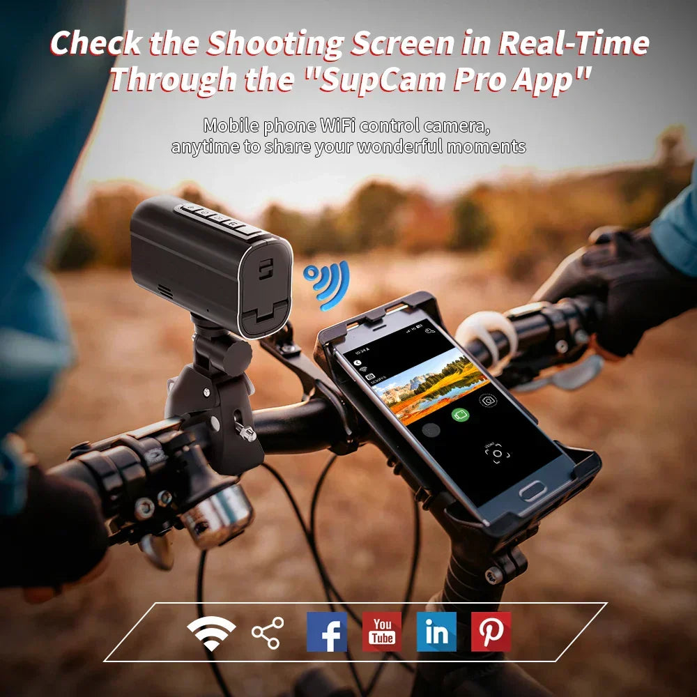 5K Action Camera with LED Light 64GB Included Black
