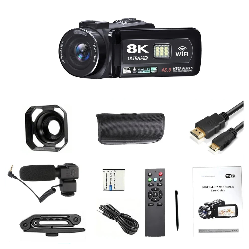 8K Digital Video Camera with 64GB Card
