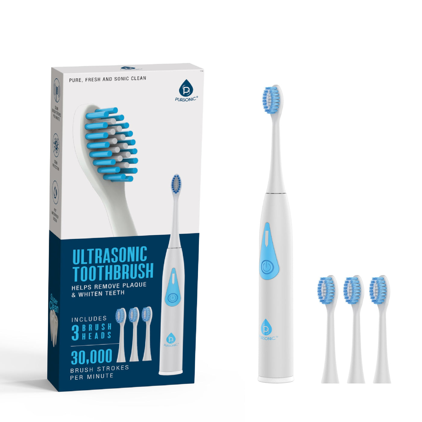 Pursonic Triple-Head Electric Toothbrush