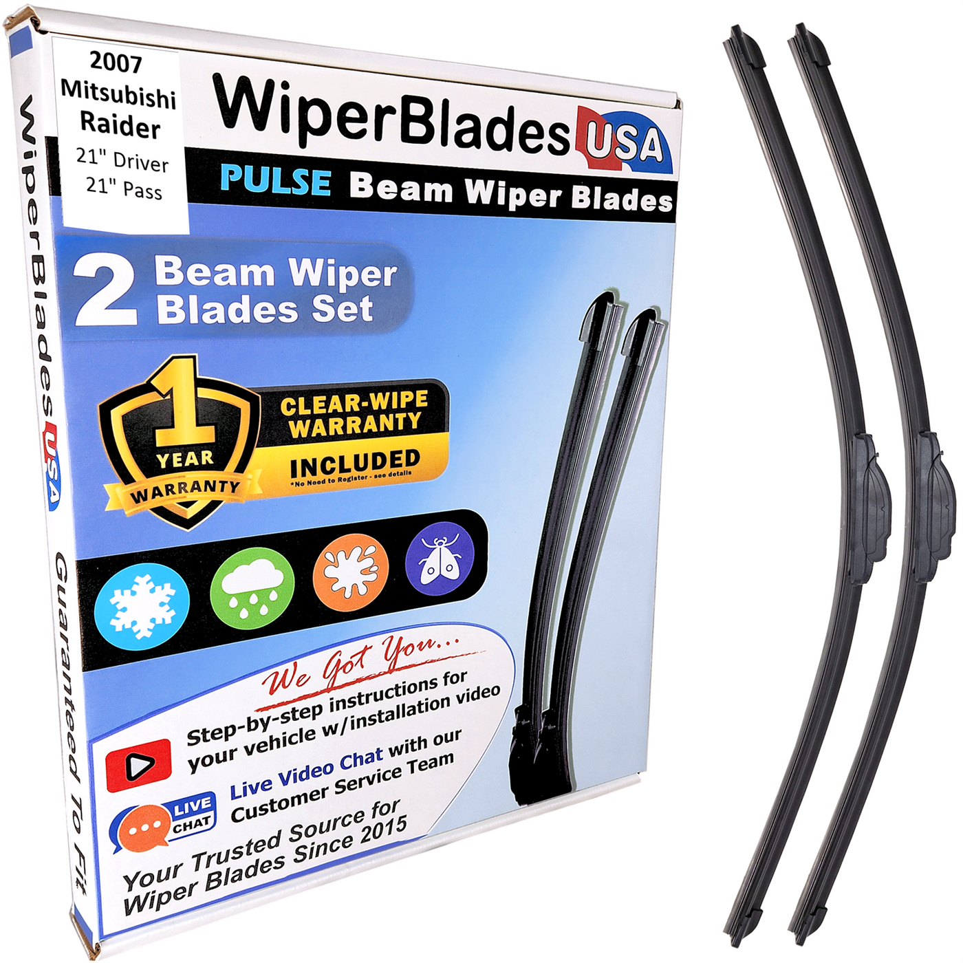 2007 Mitsubishi Raider Wiper Blades, Set of 2